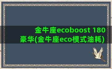 金牛座ecoboost 180 豪华(金牛座eco模式油耗)